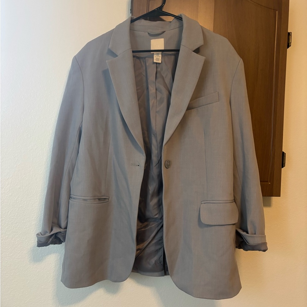 H&M Light Gray Blazer - oversized